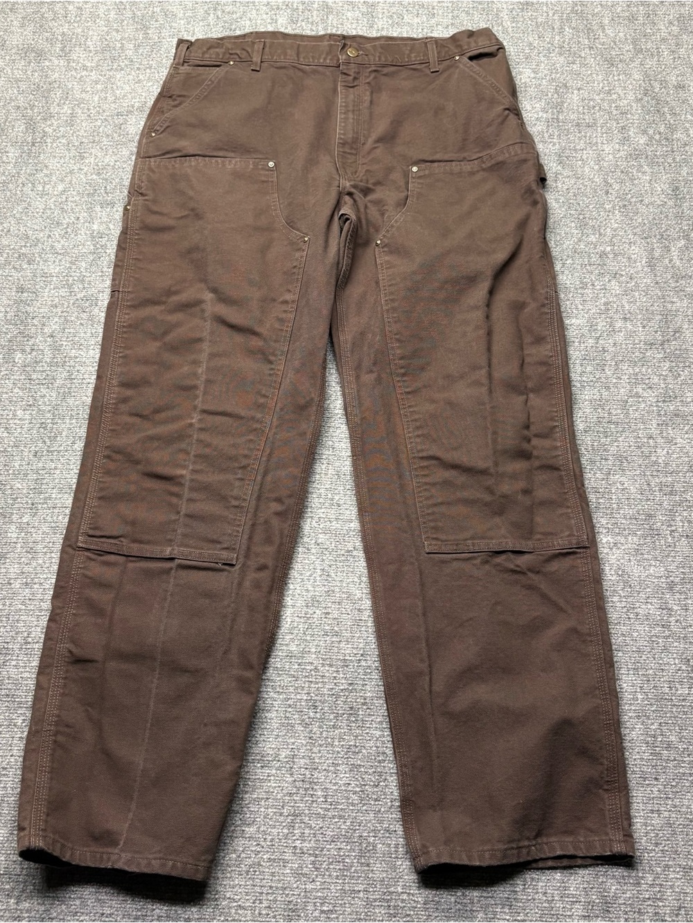 Carhartt Pants Mens 40x36 Brown B136 DKB Loose Fit Double Knee Duck Work Wear